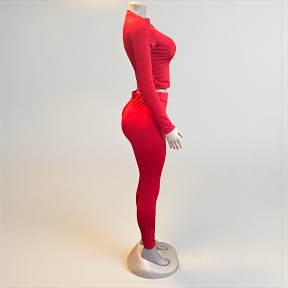 2 Piece Top and Long Pant Red Set - Picture 6 of 9